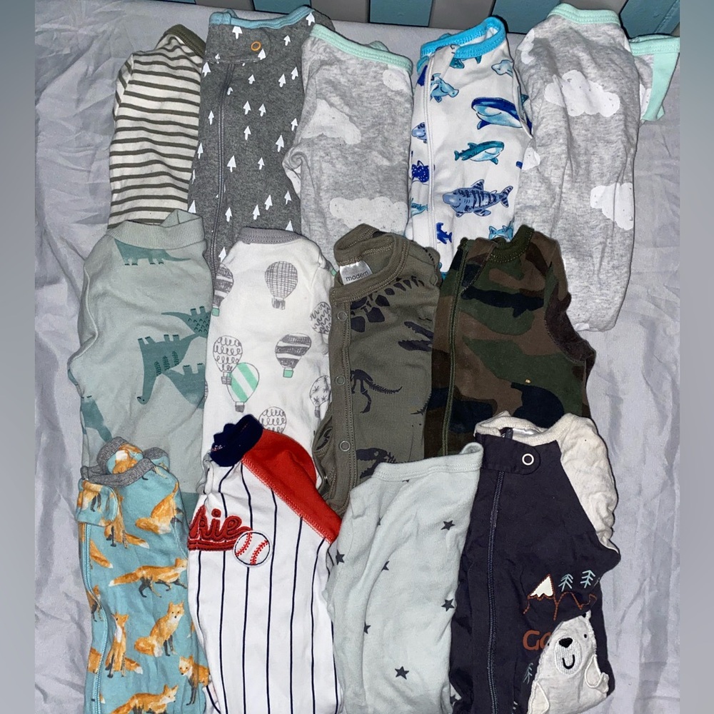 Baby boys newborn sleeper lot!